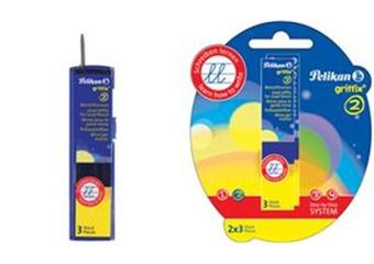 Mine Per Matita Pelikan Griffix - Confezione Da 3 Mine, Durezza HB, Larghezza 2 Mm, Colore Nero, Prodotto In Germania